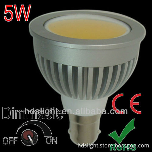Epistar cob 5w 12v b15d led spotlight ac
